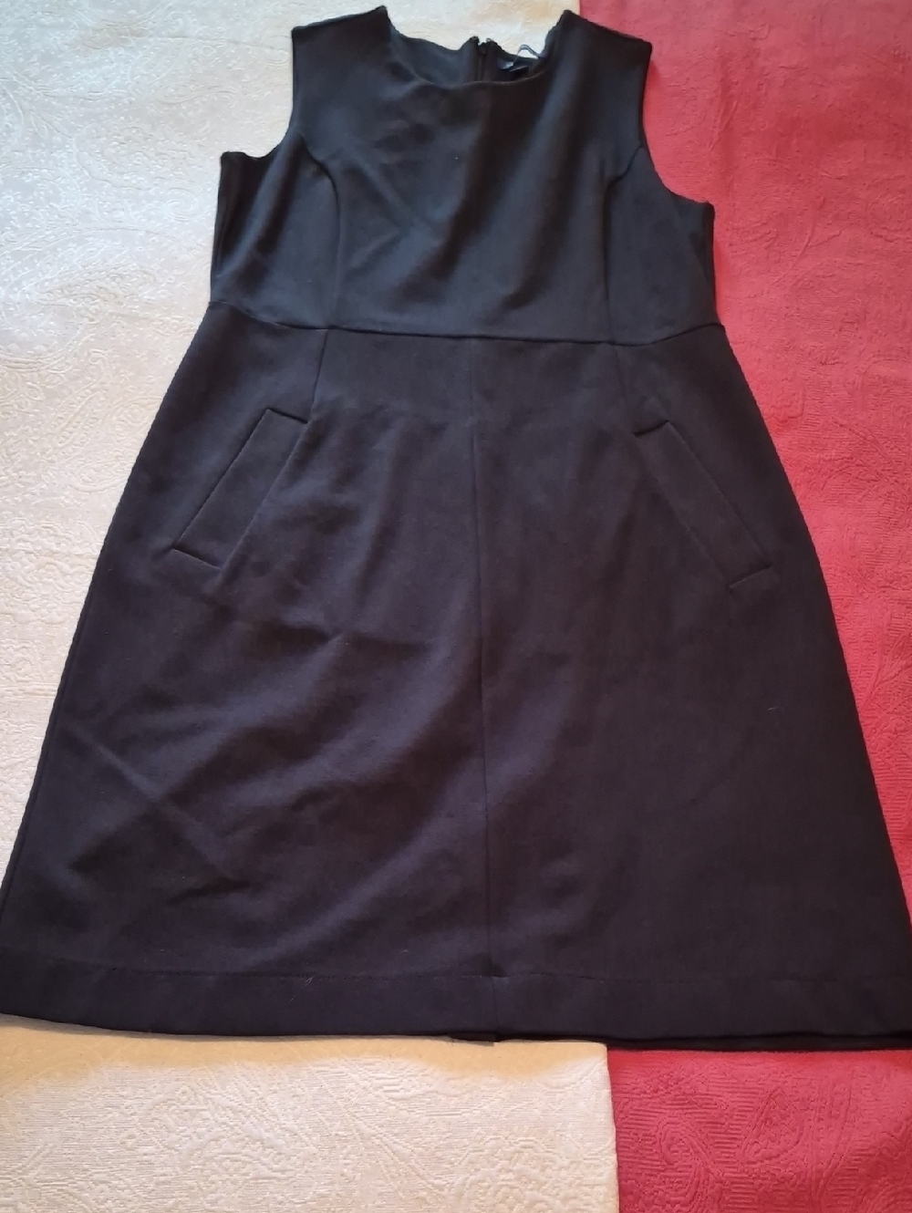 Lands' End Navy Sleeveless Scoop Neck Dress